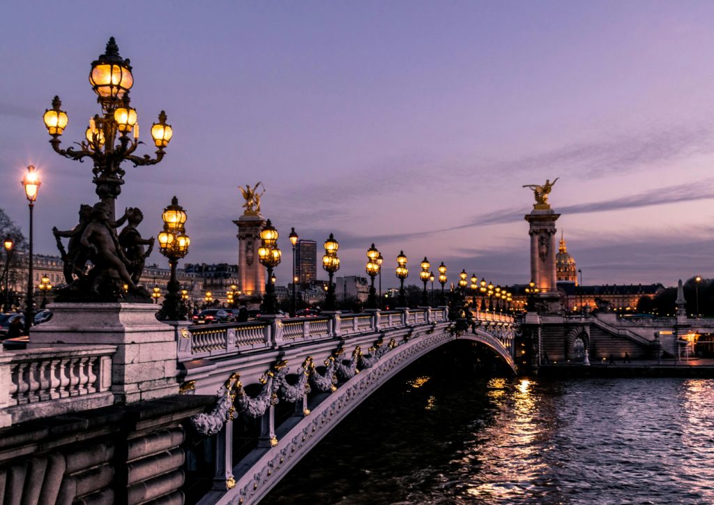 The Pont Alexandre III at dusk